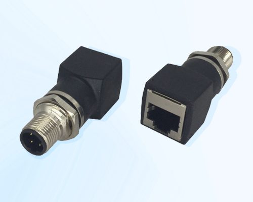 Adaptador Ethernet RJ45 Plug To M12 4 Core Male or Female Connector