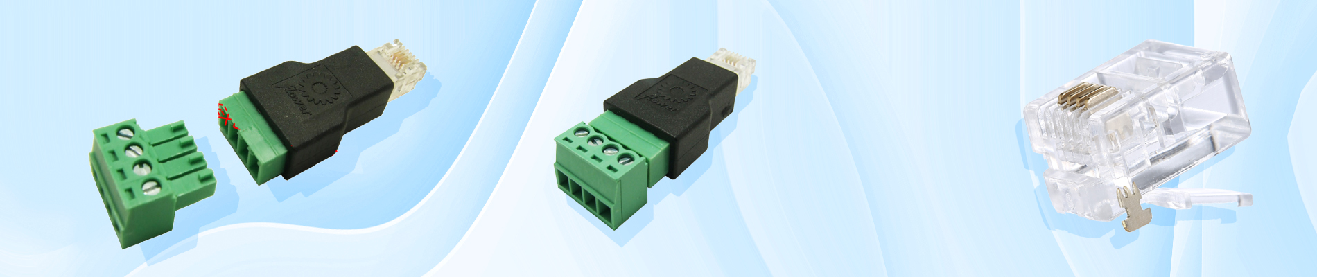 Adaptador RJ11 6P4C Connector Modular Plugs to 4 Pin Screw Terminal Blocks