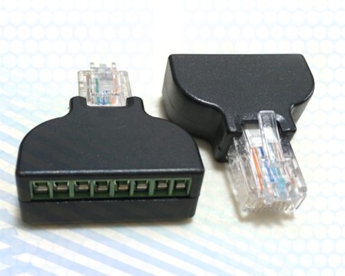 Adaptador RJ45 Male 8P8C to 8 Pin Screw Terminal Block for CCTV Video Solution