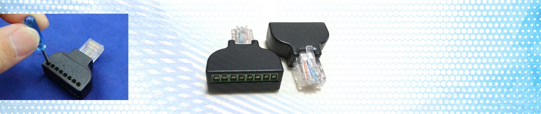 Adaptador RJ45 Male 8P8C to 8 Pin Screw Terminal Block for CCTV Video Solution