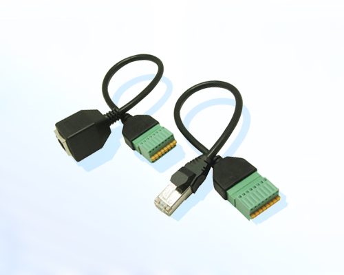 Adaptador RJ45 Network Connector 8P8C to 8 Pin Screw Terminal Block Adapter 30cm Long for Security CCTV Video Solution