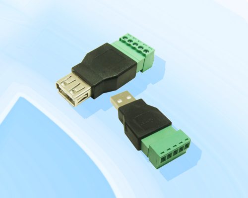 Adaptador USB Male or Female Jack to 5 Pin Screw Terminal Blocks Connector