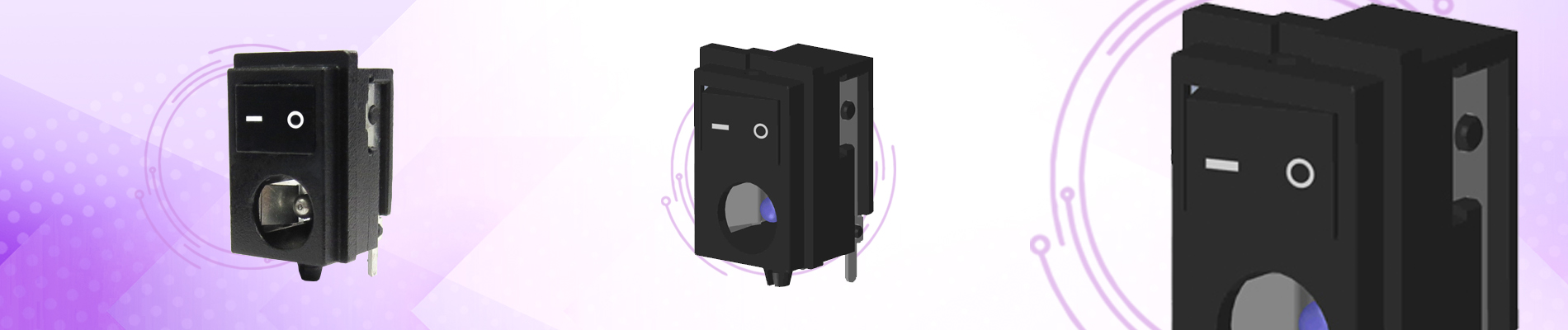 DC Power Jack with Vertical Rocker Switches (HRJ)